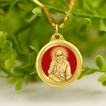 Load image into Gallery viewer, Diviniti 24K Gold Plated Sai Baba &amp; Om 22MM Double Sided Pendant For Men, Women &amp; Kids