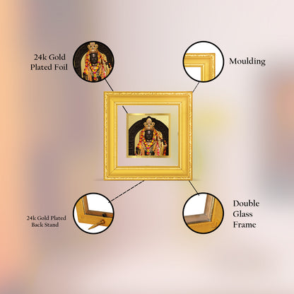 DIVINITI 24K Gold Plated Lord Ram Lalla Elegant Wall Photo Frame Idol for Table Top, Home & Office Decor, Puja Room, Gifts|DG101S1A (10x10 CM)