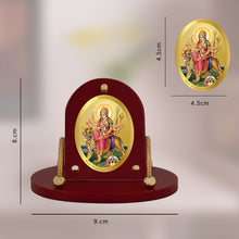 Load image into Gallery viewer, Diviniti 24K Gold Plated Durga Mata Frame for Car Dashboard, Home Decor, Table &amp; Office (8 CM x 9 CM)
