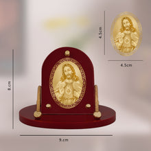 Load image into Gallery viewer, Diviniti 24K Gold Plated Jesus Frame for Car Dashboard, Home Decor, Table &amp; Office (8 CM x 9 CM)