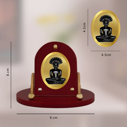 Diviniti 24K Gold Plated Foil Parshvanatha Frame for Car Dashboard, Home Decor, Table & Office (8 CM x 9 CM)