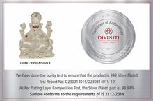 Load image into Gallery viewer, Diviniti 999 Silver Plated Ganesha Idol for Home Decor Showpiece (8 X 7 CM)