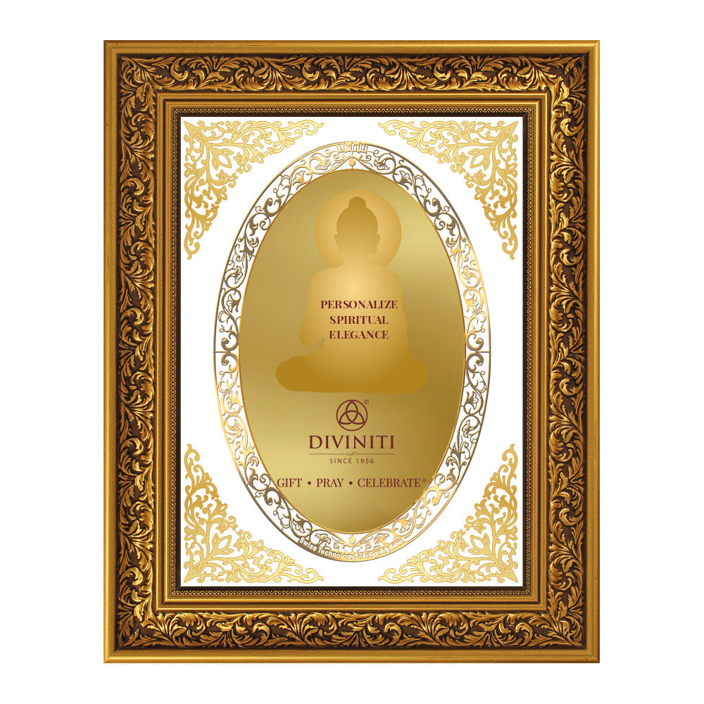 Diviniti Double Glass Frame Personalised Wall Photo Frame in 24K Gold Plated Foil