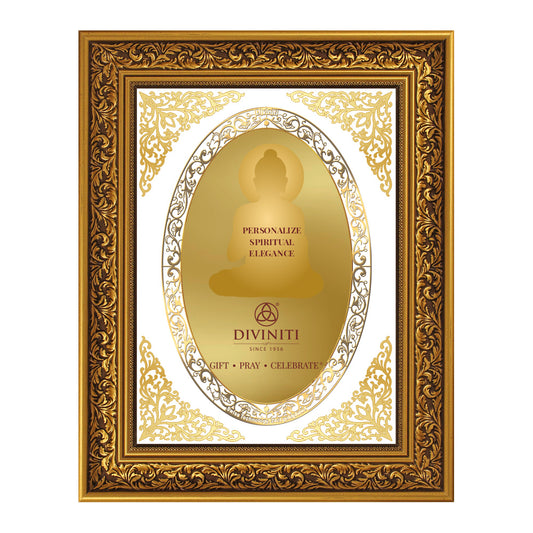 Diviniti Double Glass Frame Personalised Wall Photo Frame in 24K Gold Plated Foil