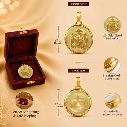 Diviniti 24K Double Sided Gold Plated Pendant Ram Darbar & Shri Ram Mandir | 18 MM Flip Coin (1 PCS)