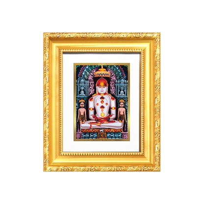 Diviniti 24K Gold Plated Adinath Divine Table Top Frame for Home Mandir & Office Decor | Premium Jain Spiritual Gift
