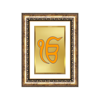 Diviniti 24K Gold Plated Ik Omkar (Classic) Divine Wall Frame for Home Mandir & Office Decor | Luxury Spiritual Gift