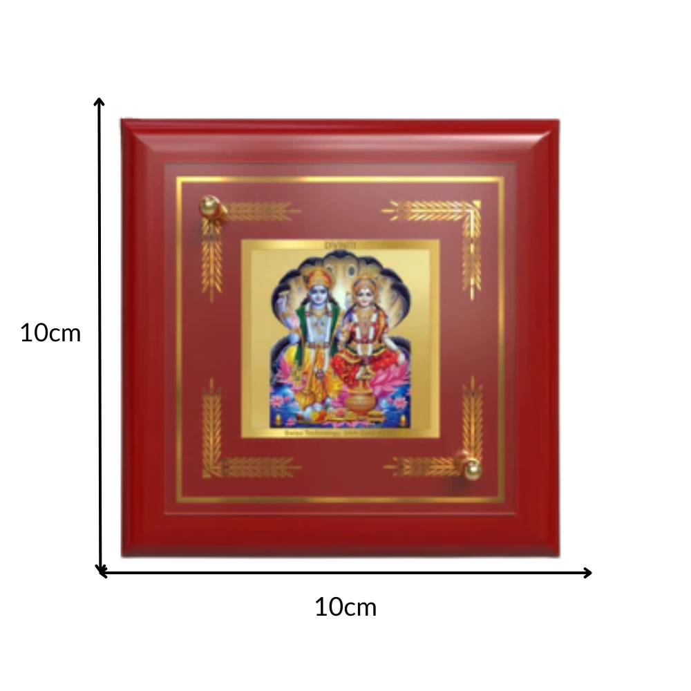 Lakshmi Vishnu | Divine Couple | Goddess of Wealth & Lord of Preservation For Tabletop Frame in 24K Gold Plated Foil
