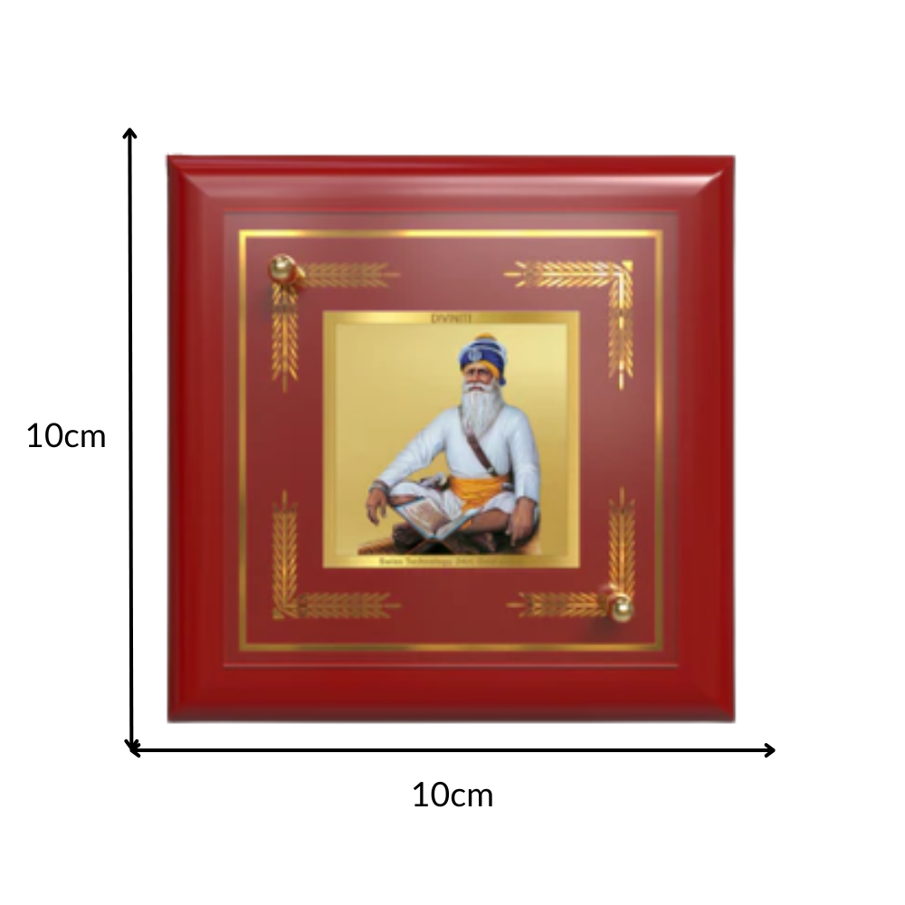 Baba Deep Singh Ji | Nihang Sikh and Martyr Tabletop Frame in 24K Gold Plated Foil