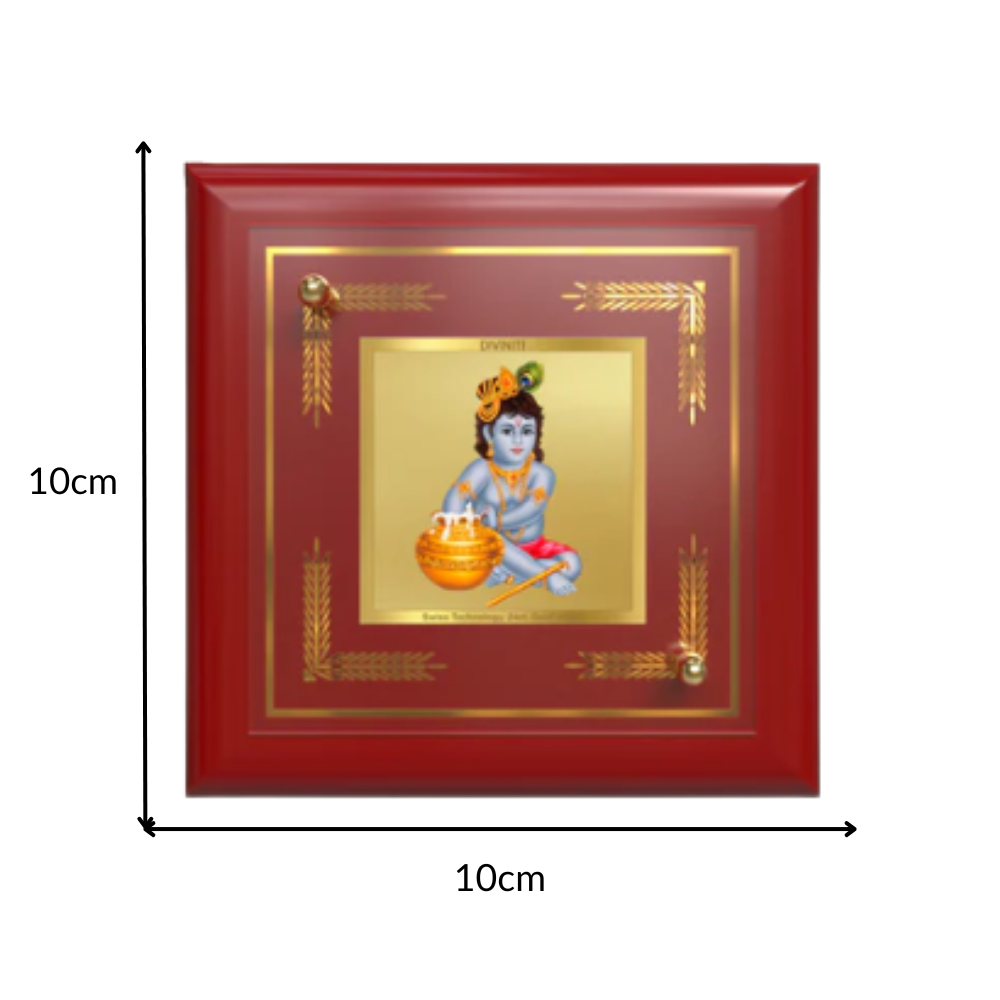 Makhan Gopal |Baby Krishna | Devakinandana For Tabletop Frame in 24K Gold Plated Foil