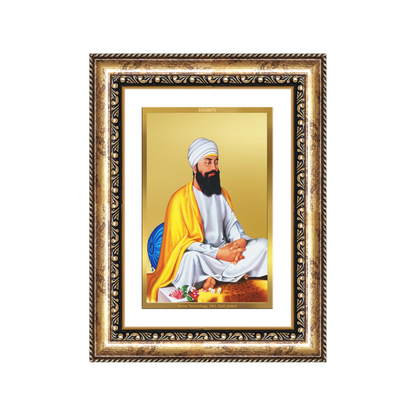 Diviniti 24K Gold Plated Guru Tegh Bahadur Sahib Ji (Classic) Sacred Sikh Wall Frame for Home Decor & Office Ambiance | Premium Spiritual Gift