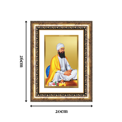 Diviniti 24K Gold Plated Guru Tegh Bahadur Sahib Ji (Classic) Sacred Sikh Wall Frame for Home Decor & Office Ambiance | Premium Spiritual Gift