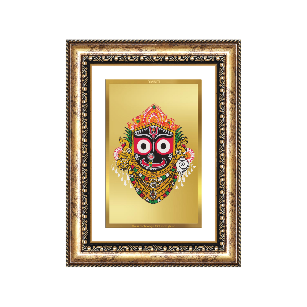 Diviniti 24K Gold Plated Jagannath (Classic) Divine Wall Frame for Home Mandir & Office Decor | Luxury Spiritual Gift