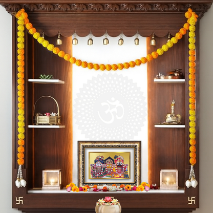 Diviniti 24K Gold Plated Jagannath Subhadra Balabhadra (Classic) Divine Wall Frame for Home Mandir & Office Decor | Luxury Spiritual Gift