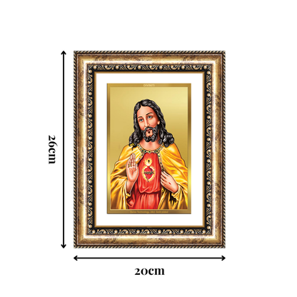 Diviniti 24K Gold Plated Jesus Christ (Classic) Divine Wall Frame for Home Mandir & Office Decor | Luxury Spiritual Gift