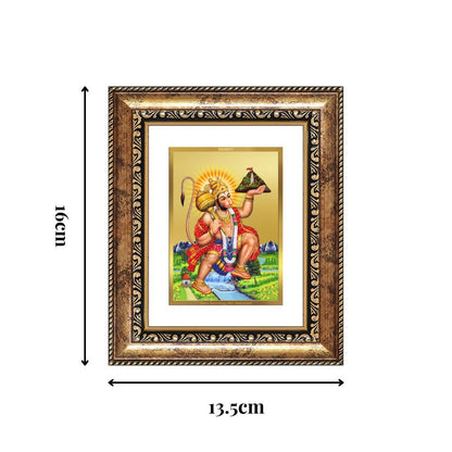 Diviniti 24K Gold Plated Hanuman With Mountain Divine Table Top Frame for Home Mandir & Office Decor | Luxury Spiritual Gift