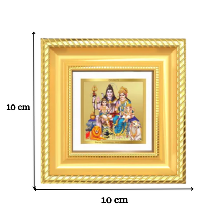 Shiva Parivar | Divine Family of Lord Shiva Tabletop Frame in 24K Gold Plated Foil
