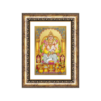 Diviniti 24K Gold Plated Kuber (Classic) Divine Wall Frame for Home Mandir & Office Decor | Luxury Spiritual Gift