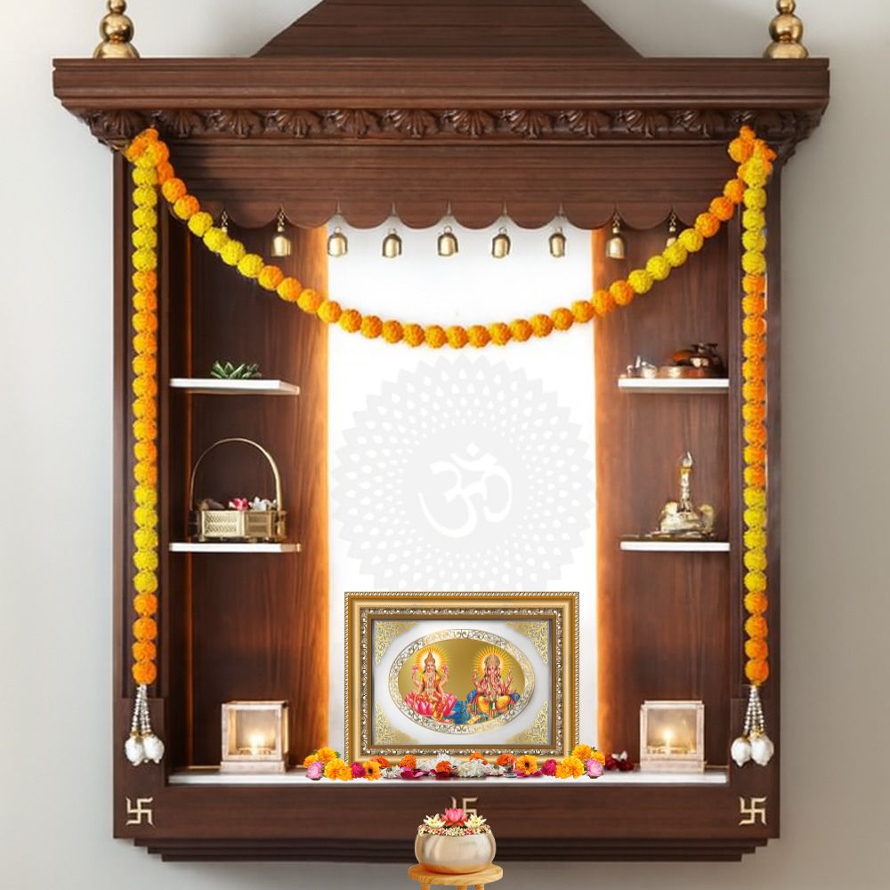Lakshmi Ganesh | Divine Prosperity Wall & Tabletop Royal Photo Frame in 24K Gold Plated Foil