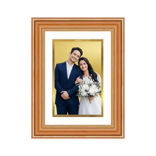 Diviniti Double Glass Frame Personalised Wall Photo Frame in 24K Gold Plated Foil | HP-15-01-S3.5