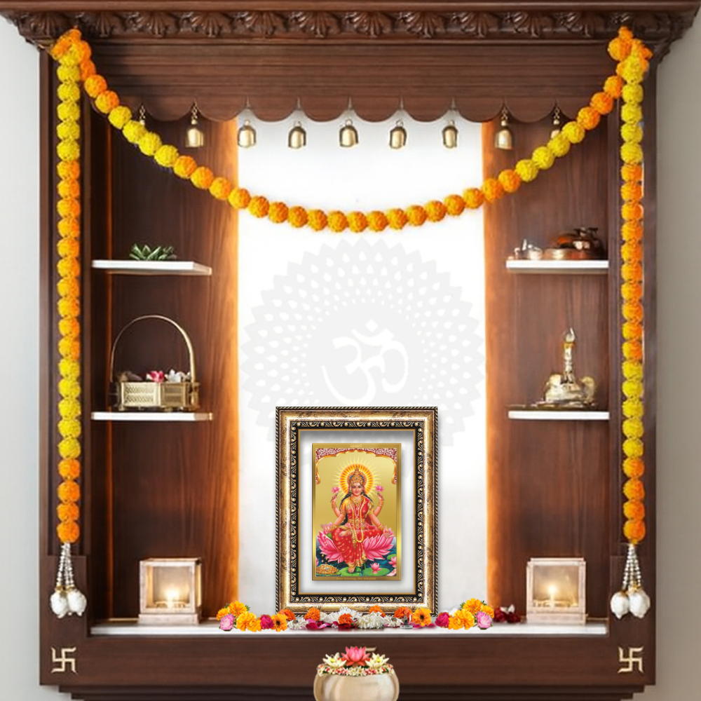 Diviniti 24K Gold Plated Lakshmi (Classic) Divine Wall Frame for Home Mandir & Office Decor | Luxury Spiritual Gift