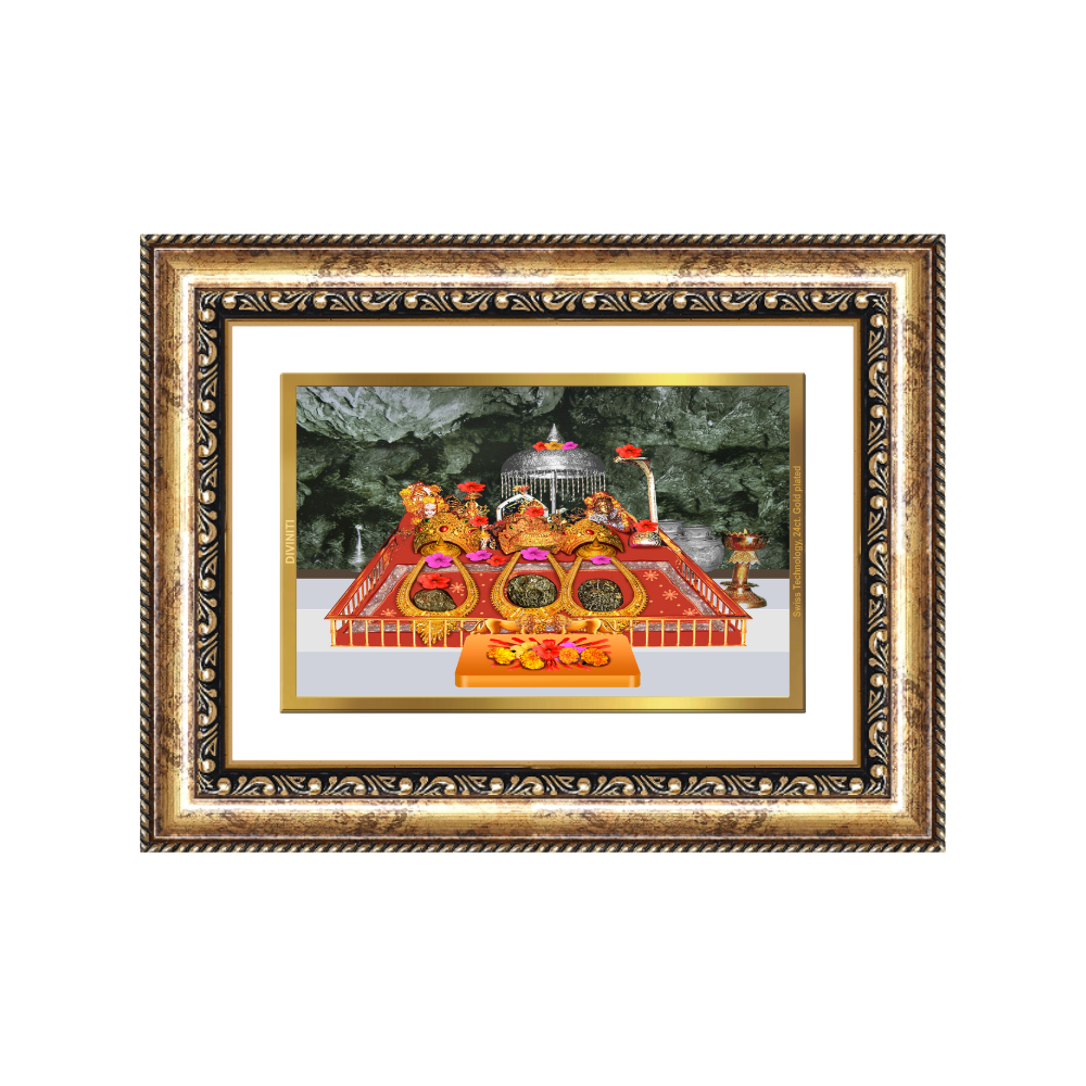 Diviniti 24K Gold Plated Mata Ka Darbar (Classic) Divine Wall Frame for Home Mandir & Office Decor | Luxury Spiritual Gift