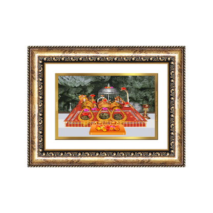 Diviniti 24K Gold Plated Mata Ka Darbar (Classic) Divine Wall Frame for Home Mandir & Office Decor | Luxury Spiritual Gift