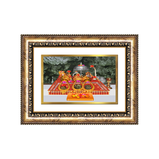 Diviniti 24K Gold Plated Mata Ka Darbar (Classic) Divine Wall Frame for Home Mandir & Office Decor | Luxury Spiritual Gift