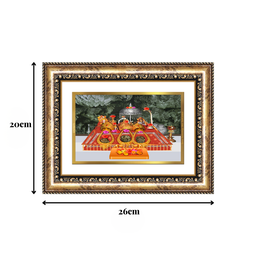 Diviniti 24K Gold Plated Mata Ka Darbar (Classic) Divine Wall Frame for Home Mandir & Office Decor | Luxury Spiritual Gift