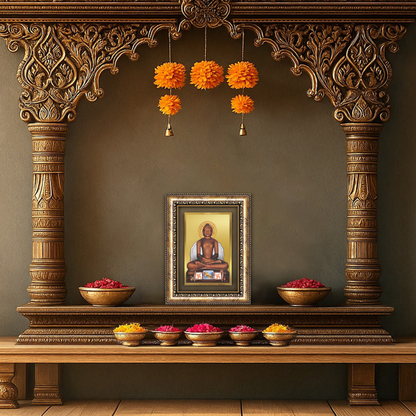Diviniti 24K Gold Plated Mahavir (Classic) Divine Wall Frame for Home Mandir & Office Decor | Luxury Spiritual Gift