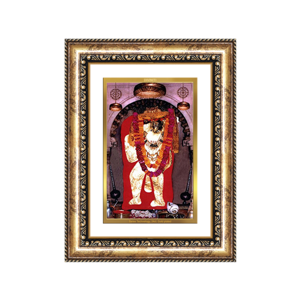 Diviniti 24K Gold Plated Mehndipur Balaji (Classic) Divine Wall Frame for Home Mandir & Office Decor | Luxury Spiritual Gift