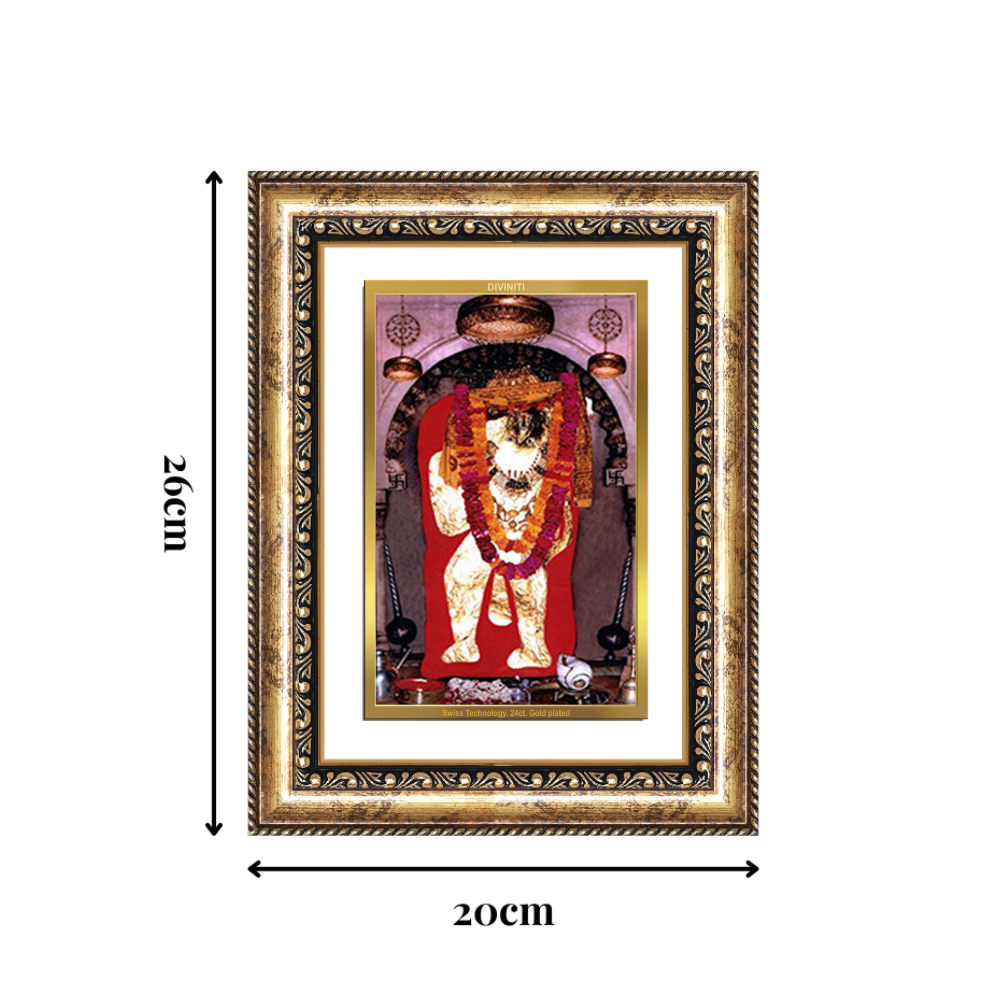 Diviniti 24K Gold Plated Mehndipur Balaji (Classic) Divine Wall Frame for Home Mandir & Office Decor | Luxury Spiritual Gift