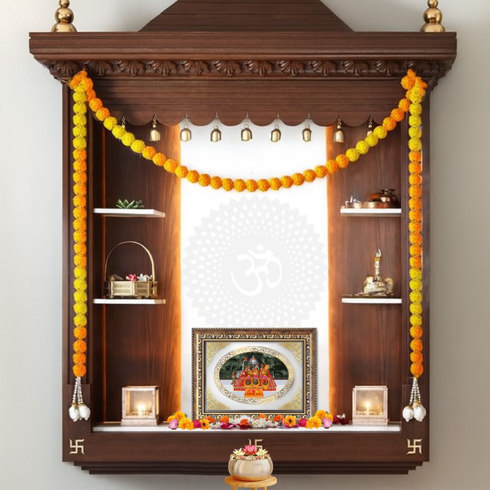 Mata Ka Darbar | Divine Wall & Tabletop Royal Photo Frame in 24K Gold Plated Foil