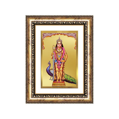 Diviniti 24K Gold Plated Murugan (Classic) Divine Wall Frame for Home Mandir & Office Decor | Luxury Spiritual Gift