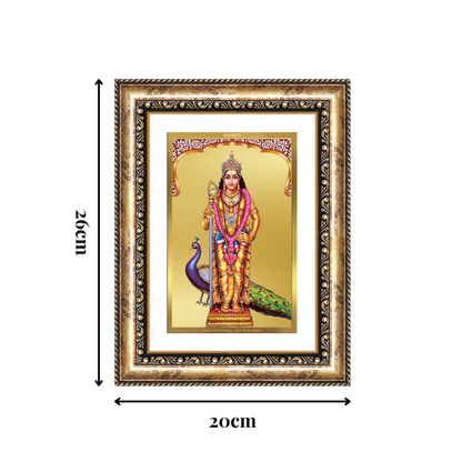 Diviniti 24K Gold Plated Murugan (Classic) Divine Wall Frame for Home Mandir & Office Decor | Luxury Spiritual Gift