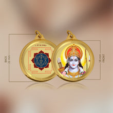 Load image into Gallery viewer, Diviniti 24K Gold Plated Ram Ji &amp; Yantra 18MM Double Sided Pendant For Men, Women &amp; Kids