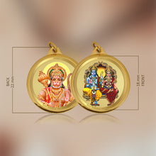 Load image into Gallery viewer, Diviniti 24K Gold Plated Ram Sita &amp; Hanuman Ji 18MM Double Sided Pendant For Men, Women &amp; Kids