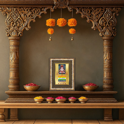 Diviniti 24K Gold Plated Adinath Divine Wall Frame for Home Mandir & Office Decor | Premium Jain Spiritual Gift