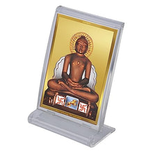 Load image into Gallery viewer, Diviniti 24K Gold Plated Mahavir Frame For Car Dashboard, Home Decor, Table Top, Festival Gift (11 x 6.8 CM)
