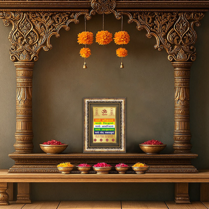 Diviniti 24K Gold Plated Namokar Divine Wall Frame for Home Mandir & Office Decor | Premium Jain Spiritual Gift