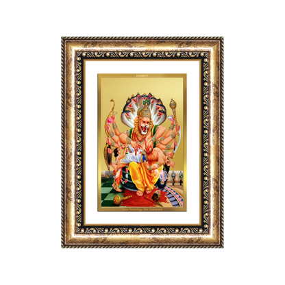 Diviniti 24K Gold Plated Narasimha (Classic) Divine Wall Frame for Home Mandir & Office Decor | Luxury Spiritual Gift