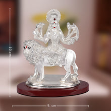 Load image into Gallery viewer, Diviniti 999 Silver Plated Durga Maa Idol for Home Decor Showpiece (10 X 9 CM)
