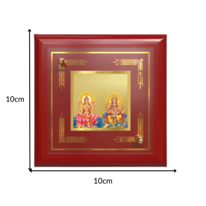 Lakshmi & Ganesha | Divine Prosperity Duo Tabletop Frame in 24K Gold Plated Foil