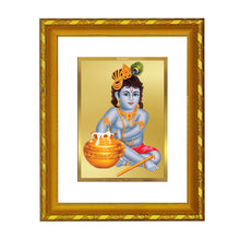 Load image into Gallery viewer, DIVINITI 24K Gold Plated Bal Gopal Wall Photo Frame For Home Decor, Tabletop, Puja (21.5 X 17.5 CM)