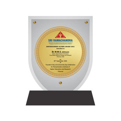 Diviniti Customized Memento with Matter Printed on 24K Gold Plated Foil | Luxury Personalized Award | Premium Corporate Gift Plaque