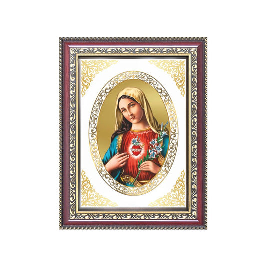 Mother Mary | Christian Divine Wall & Tabletop Royal Photo Frame in 24K Gold Plated Foil