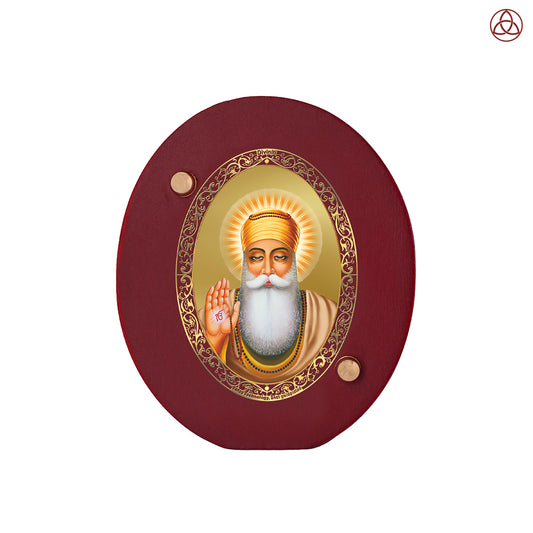 Guru Nanak Dev Ji Car Dashboard & Tabletop Photo Frame in 24K gold plated royal foil