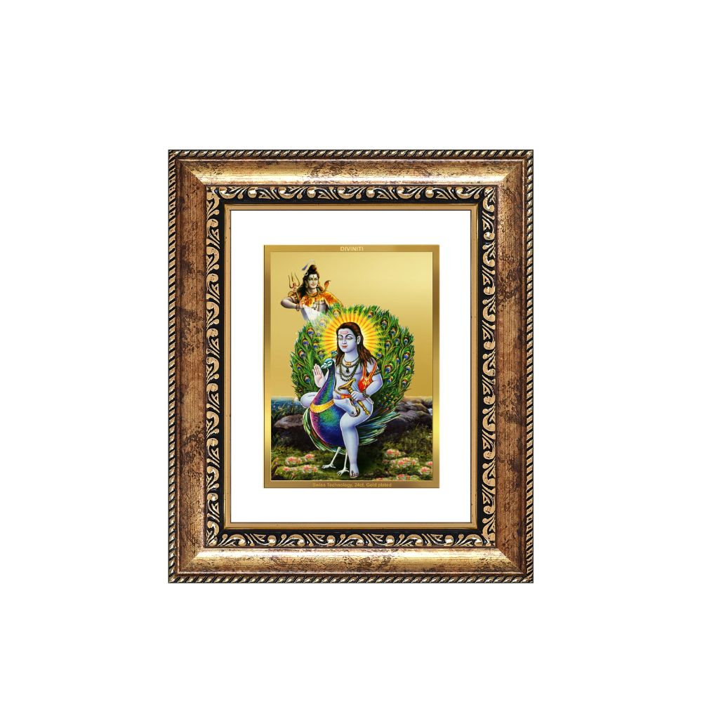 Diviniti 24K Gold Plated Baba Balak Nath Divine Table Top Frame for Home Mandir & Office Decor | Luxury Spiritual Gift