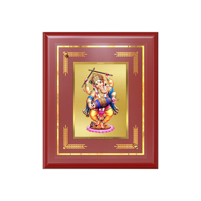 Diviniti 24K Gold Plated Dancing Ganesha Wall & Tabletop Photo Frame | Joy, Success & Divine Blessings