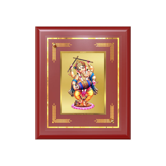 Diviniti 24K Gold Plated Dancing Ganesha Wall & Tabletop Photo Frame | Joy, Success & Divine Blessings